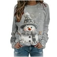 thumbnail image 2 of AGWOLF Women's Christmas Sweatshirts Crewneck Cute Snowman Graphic Tops Plus Size Long Sleeve Xmas Pullover Casual Festive Shirts, 2 of 7