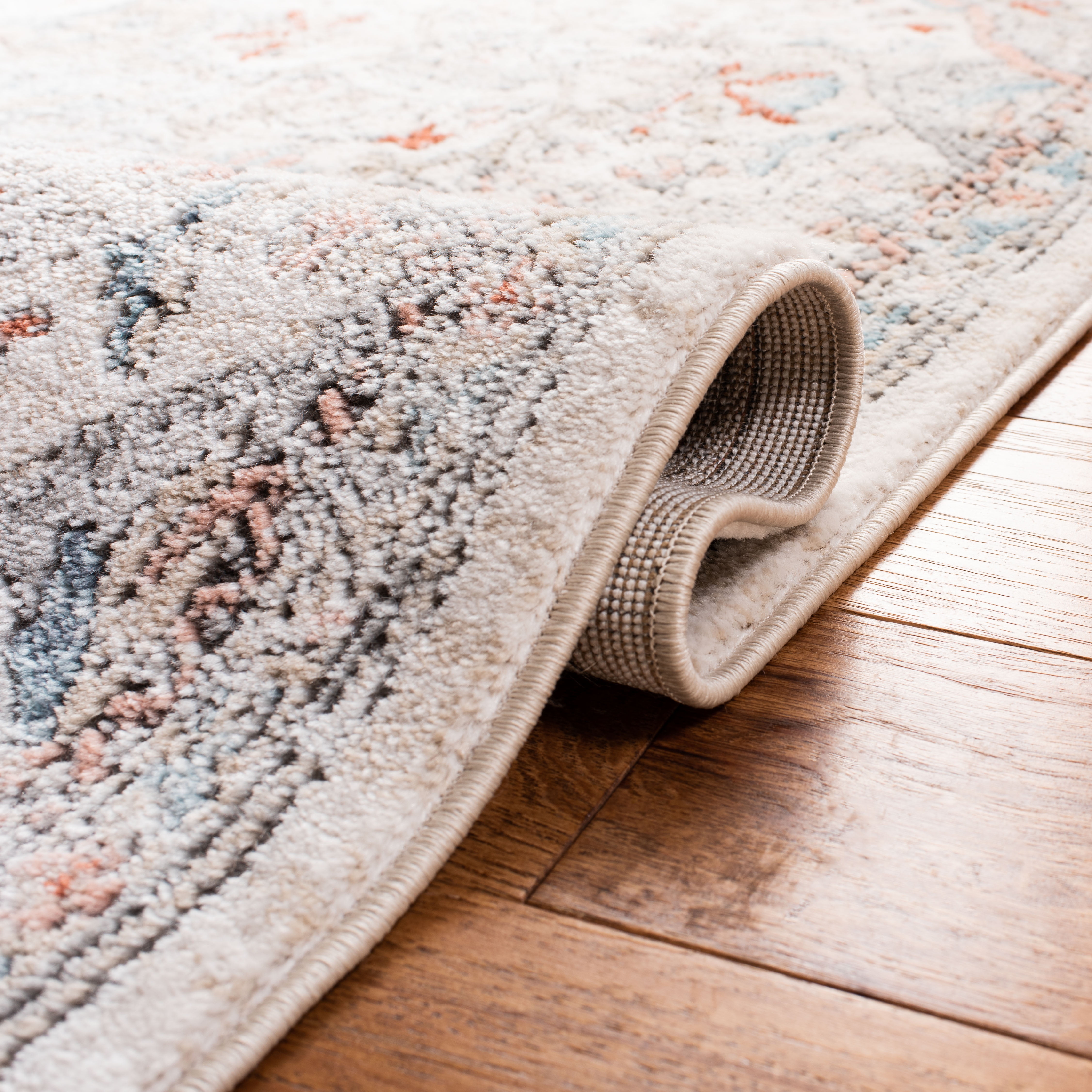 SAFAVIEH Oregon Einri Floral Runner Rug, Grey/Ivory, 2'2" x 10'