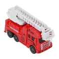 thumbnail image 3 of Camión de bomberos inercial de simulación multifuncional para niños pequeños, juego de juguetes de camión de bomberos de plástico con accionamiento por inercia, escalera y coche., 3 of 14