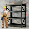 thumbnail image 3 of 3000LBS Garage Storage Shelves, 48" W Garage Shelving Heavy Duty Adjustable Shelving Unit, 4 Tier Metal Utitly Shelves Industrial Shelving for Warehouses,Basement,Black, 3 of 7