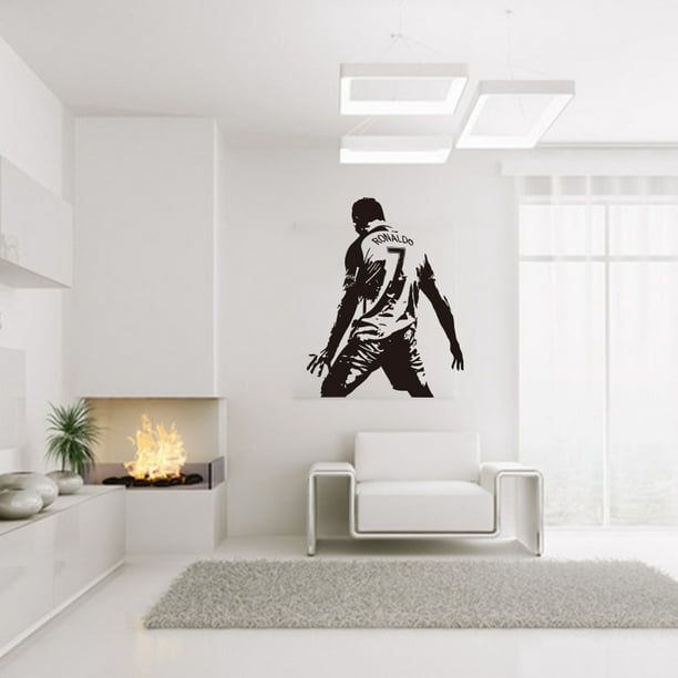 ShenMo 1 piece of football Cristiano Ronaldo action silhouette carved wall  sticker for student dormitory bedroom decoration wall sticker 