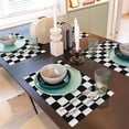 thumbnail image 6 of Black White Checkered Print Placemats Set of 4 Checkerboard Table Mats Table Tableware Place Mats with Non-Slip Heat-Resistant Washable for Dining Home Kitchen Party Indoor, 6 of 6