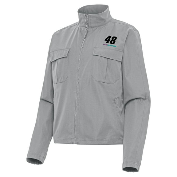 Women's Antigua  Gray Alex Bowman Even Par Full-Zip Jacket