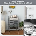 thumbnail image 3 of Costway 15 Drawer Rolling Storage Cart Tools Scrapbook Paper Office School Organizer Gray, 3 of 10
