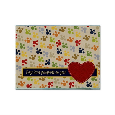 

Caroline s Treasures SB3054PLMT Dogs Leave Paw Prints On Your Heart Fabric Placemat Multicolor