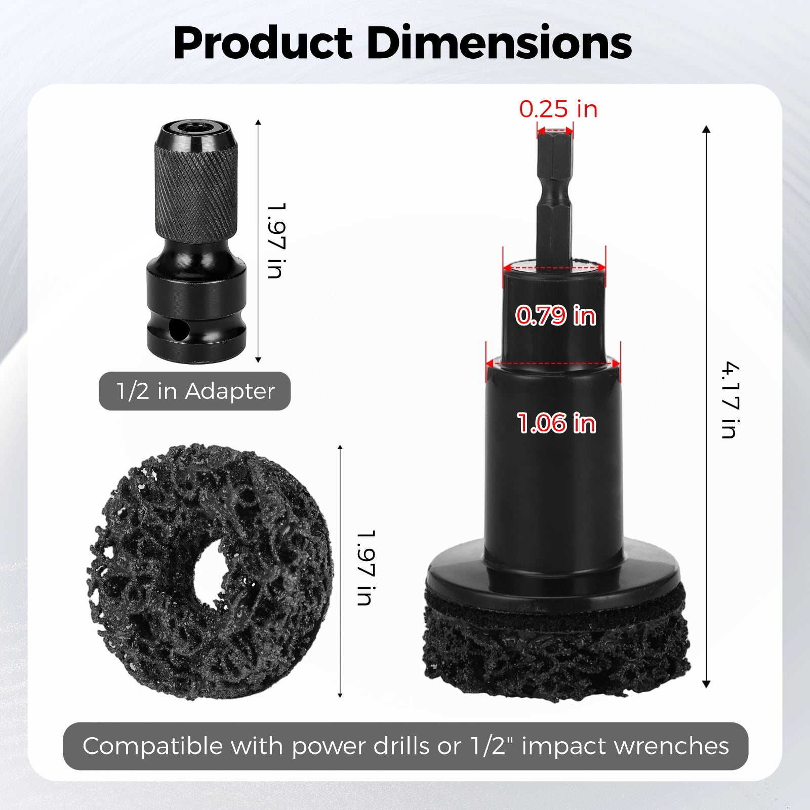 Wheel Cleaning Kit – For Electric Drills or 1/2-Inch Impact Wrenches