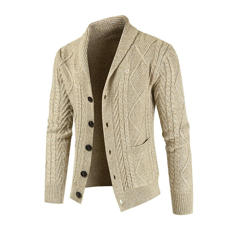 Men Knitted Single Breasted Sweater Blazer Coat Jacket Cardigan