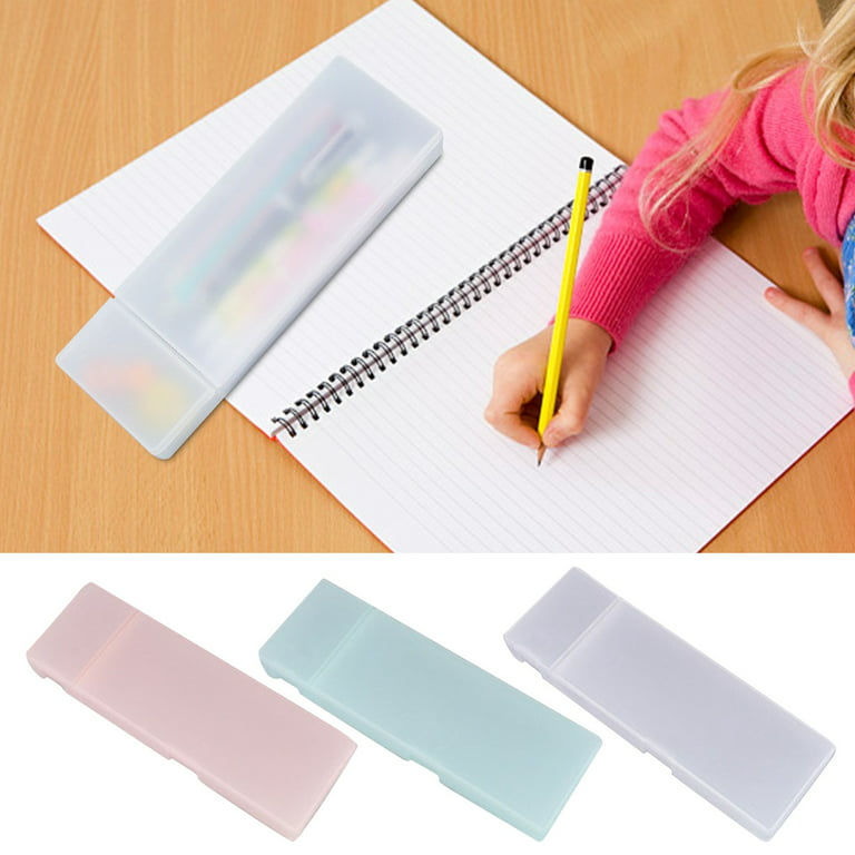 Transparent Mujis Pen Box Plastic Pen Box for School Pencil Case Extra  Large Made in Japan