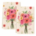 thumbnail image 2 of Spring Flowers Kitchen Towels Set of 2, Pastoral Daisy Leaves Country Botanical Beige Absorbent Dish Towels for Kitchen, Microfiber Hand Towel, Quick Drying Tea Towel for Cleaning Dishcloths, 2 of 7