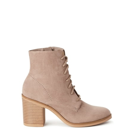 Time and Tru - Time and Tru Lace Up Heel Bootie (Women's) - Walmart.com ...