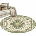 thumbnail image 2 of Sage Green Round Area Rug 4 FT, Non Slip Indoor Outdoor Rug, Southwest Tribal Antique Boho-Chic Farmhouse Washable Soft Circular Carpet Non-Shedding Floor Mat for Coffee Table Nursery Foyer Balcony, 2 of 8
