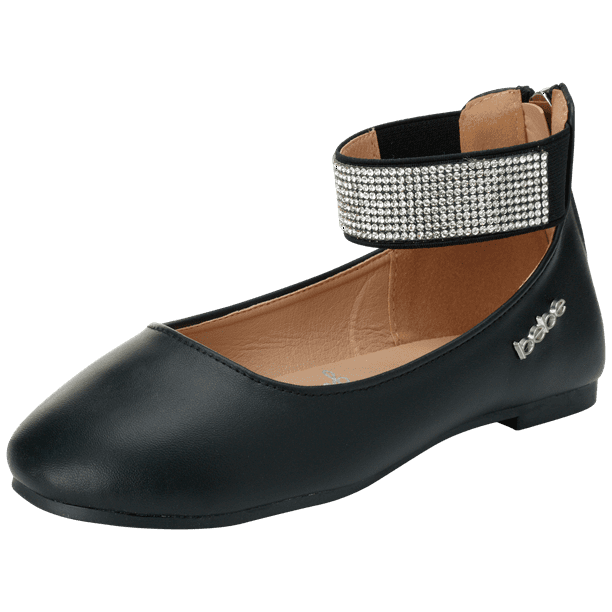 bebe Girls' Shoes Ballet Flats with Rhinestone Studded Ankle Straps