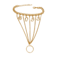 thumbnail image 5 of Women Gold Metal Hand Chain BOSS Bracelet Ring Fashion Jewelry, 5 of 8