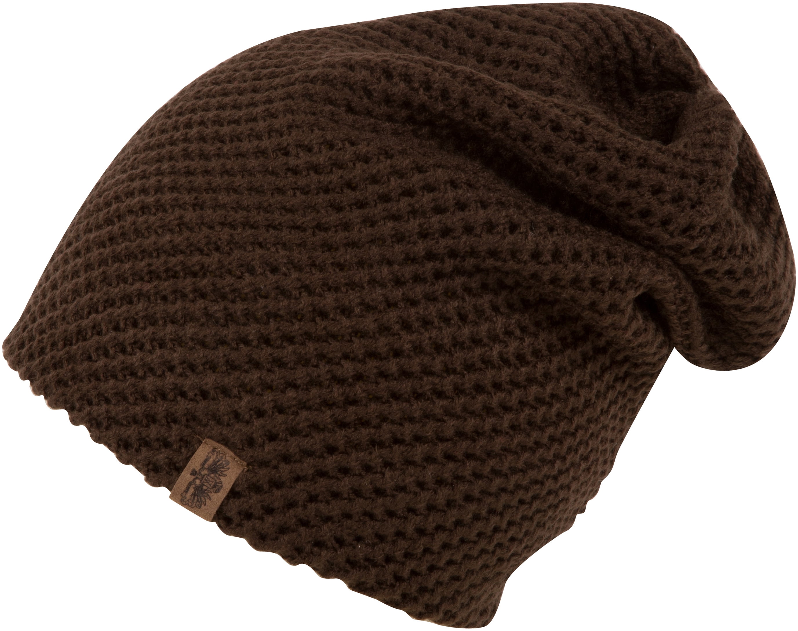 Loose Knit Slouch Beanie - Chocolate 