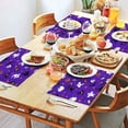 thumbnail image 2 of Halloween Purple Spider Web Pattern Summer Placemats Table Placemats Set Of 4-Linen Kitchen Washable Placemats Table Mats 11.8"x17.7" Non-Slip Heat Resistant, 2 of 6