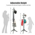 thumbnail image 5 of Gymax Wooden Coat Rack Hanger Hall Tree Entryway w/ 9 Hooks 2 Heights Grey, 5 of 5