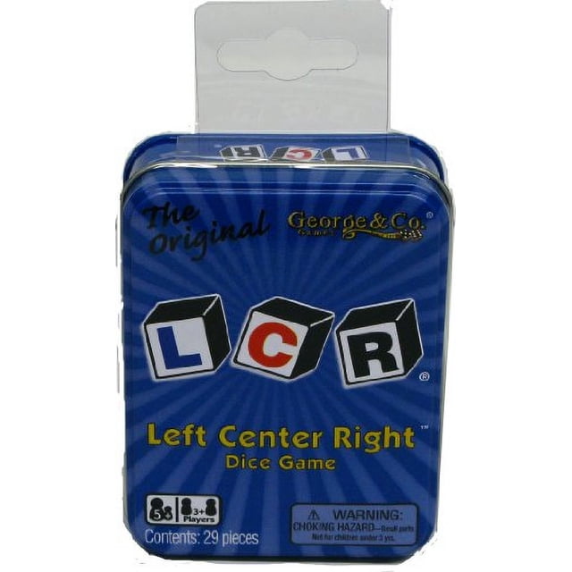 Juego de dados LCR® Left Center Right™, lata azul