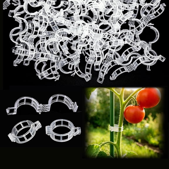 LQSEO 200 Pcs Plastic Trellis Plant Support Clips for Support, Cucumber, Grape, and Vegetable Plant Supports, Garden Clips to Grow Upright Abundant Value Pack 200Pcs Plant Support Clips (200)