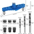 thumbnail image 2 of Self Centering Pocket Hole Jig 6/8/10mm Woodworking Doweling Drill Guide Locator, 2 of 9