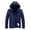 Blue, variant on Men Winter Puffer Jacket Solid Color Hooded Thin Lightweight Coat,Warm Packable Zip Up Outerwear for Daily Wear
