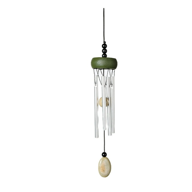 mmirethe Multiple Styles And Colors Wind Chimes For Wide Application Unique Style Wind Chime Pendant green锛坮oundwood锛?5Set