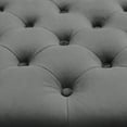 thumbnail image 5 of Abble Square Dark Gray Tufted Upholstered Cocktail Ottoman with Wheels, 5 of 7
