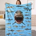 thumbnail image 5 of Kainsy Shark Blanket for Boys, Soft Flannel Shark Alphabet Throw Blanket for Boys Kids Girls Adult, Lightweight Shark Gift for Shark Lovers, All Season(50"x60"), 5 of 8