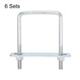 thumbnail image 3 of Uxcell Square U-Bolts, 6 Sets 50mm Inner Width 80mm Length M6 with Nuts and Plates, 3 of 5