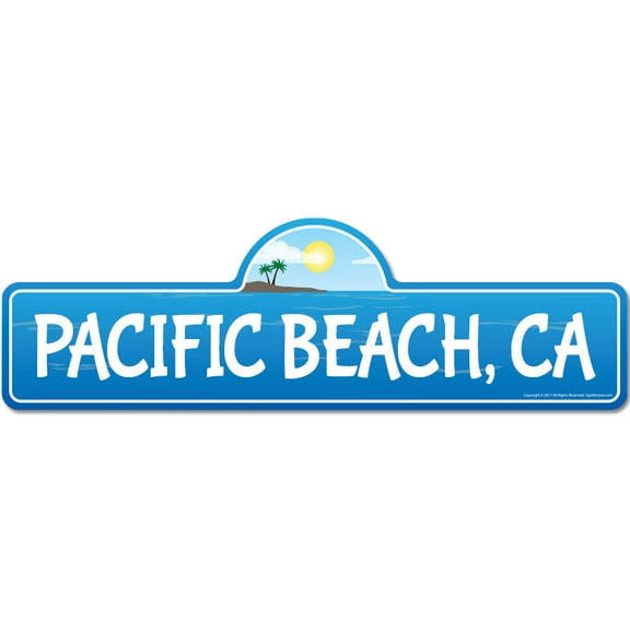 Pacific CA California Beach Street Sign | Indoor/Outdoor | Surfer Ocean Lover Décor For Beach House Garages Living Rooms Bedroom | Signmission Personalized Gift