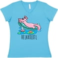 thumbnail image 3 of Inktastic Relaxolotl- Cute Axolotl on Summer Vacation Women's V-Neck T-Shirt, 3 of 5