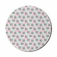 thumbnail image 1 of Geometric Mouse Pad for Computers, Horizontal and Vertical Stripes with Rectangles Vaporwave Colors, Round Non-Slip Thick Rubber Modern Mousepad, 8" Round, Baby Pink and Baby Blue, by Ambesonne, 1 of 2
