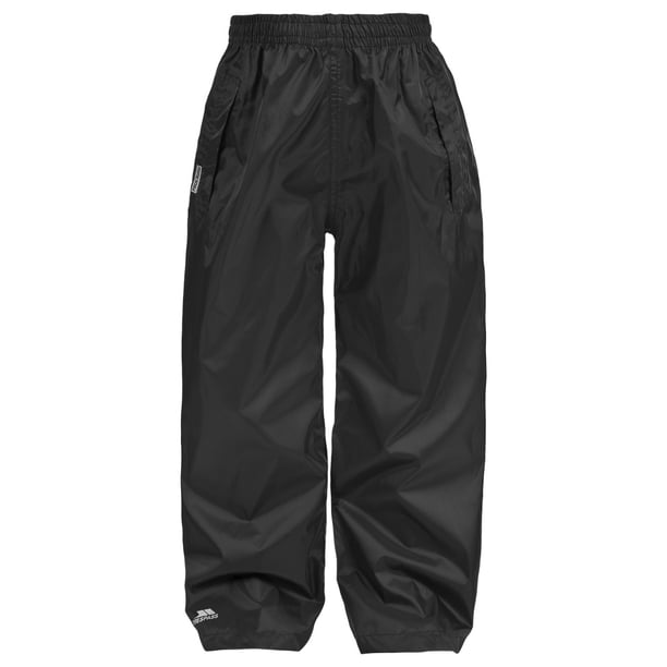 Trespass - Pantalones impermeables empaquetables Modelo Packaway Adultos Unisex hombre mujer (Negro)