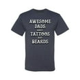 thumbnail image 2 of Wild Bobby, Awesome Dads Tattoos and Beards, Father's Day, Men Graphic Tee, Vintage Heather Navy, 3X-Large, 2 of 3