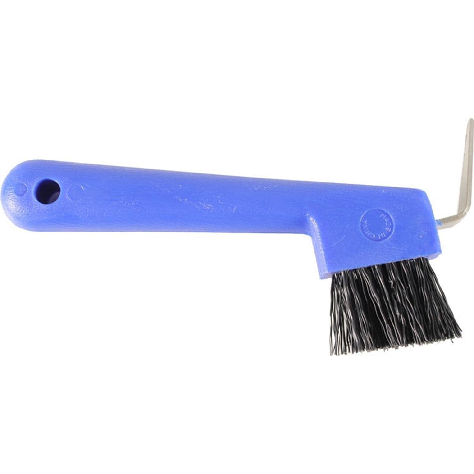 Rubber Hoof Pick & Brush for Horses, Blue 7"