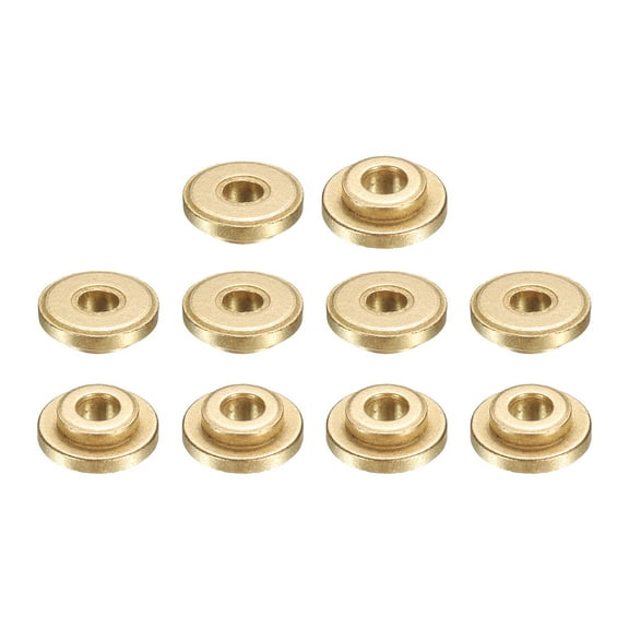 10 Pack Flange Sleeve Bearings, 4mm Bore x 8mm OD x 4mm Length, Self-Lubricating Sintered Bronze Bushings