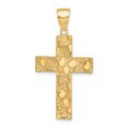 thumbnail image 1 of 14k Yellow Gold Nugget Cross Necklace Charm Pendant Religious Latin, 1 of 8