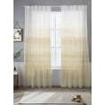 thumbnail image 3 of Beige White Stripes Semi Sheer Curtains 108 Inch Length 2 Panels Set, Farmhouse Modern Gradient Lines Sheer Kitchen Curtain Privacy Voile Window Curtain for Living Room Bedroom Rod Pocket Drapes, 3 of 7