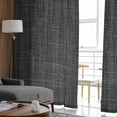 thumbnail image 4 of Black Burlap Texture Semi Sheer Curtains 72 Inch Length 2 Panels Set, Farmhouse Vintage Black Sheer Kitchen Curtain Privacy Voile Window Curtain for Living Room Bedroom Rod Pocket Drapes, 4 of 7