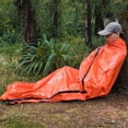 thumbnail image 3 of Saco de Dormir de Emergencia Térmico Impermeable Naranja Mantiene el Calor en El Frío Adecuado para acampar Proteción contra el Viento con tamado Plegable Plegable Pequeño, 3 of 7