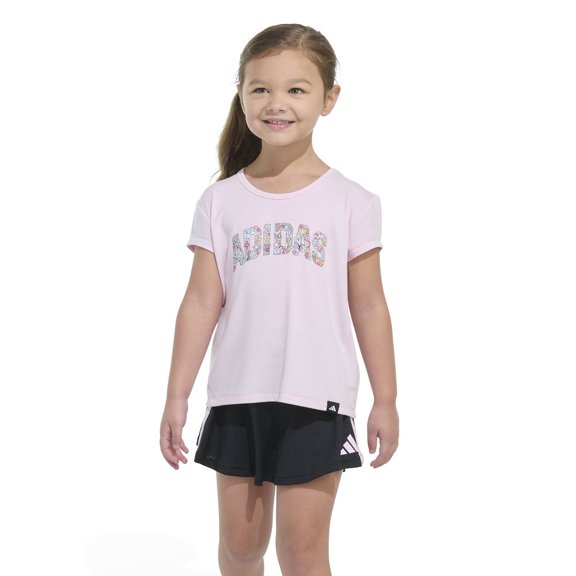 Girls 4-8 adidas Pleated Tee and Flounce Skort Set Color: Clear Pink Size: 6