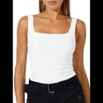 thumbnail image 1 of Camisetas Sin Mangas Ajustadas con Cuello Cuadrado para Mujer, de Doble Capa, Sin Costuras, Ajustadas, Básicas, -Verano 2025 L, 1 of 9