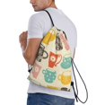 thumbnail image 3 of Kdxio Vintage Cup Print Drawstring Backpack Bag,Waterproof Draw String Back Sack, Gym Drawstring Bags Swim Bag For Unisex, 3 of 9