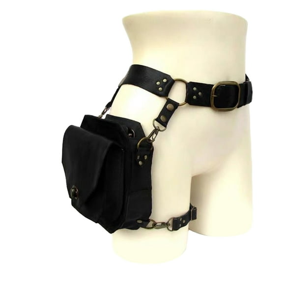 TIERPOP Medieval Waist Belt Drop Leg Bag Steampunk Waist Pack Thigh Bag for Women