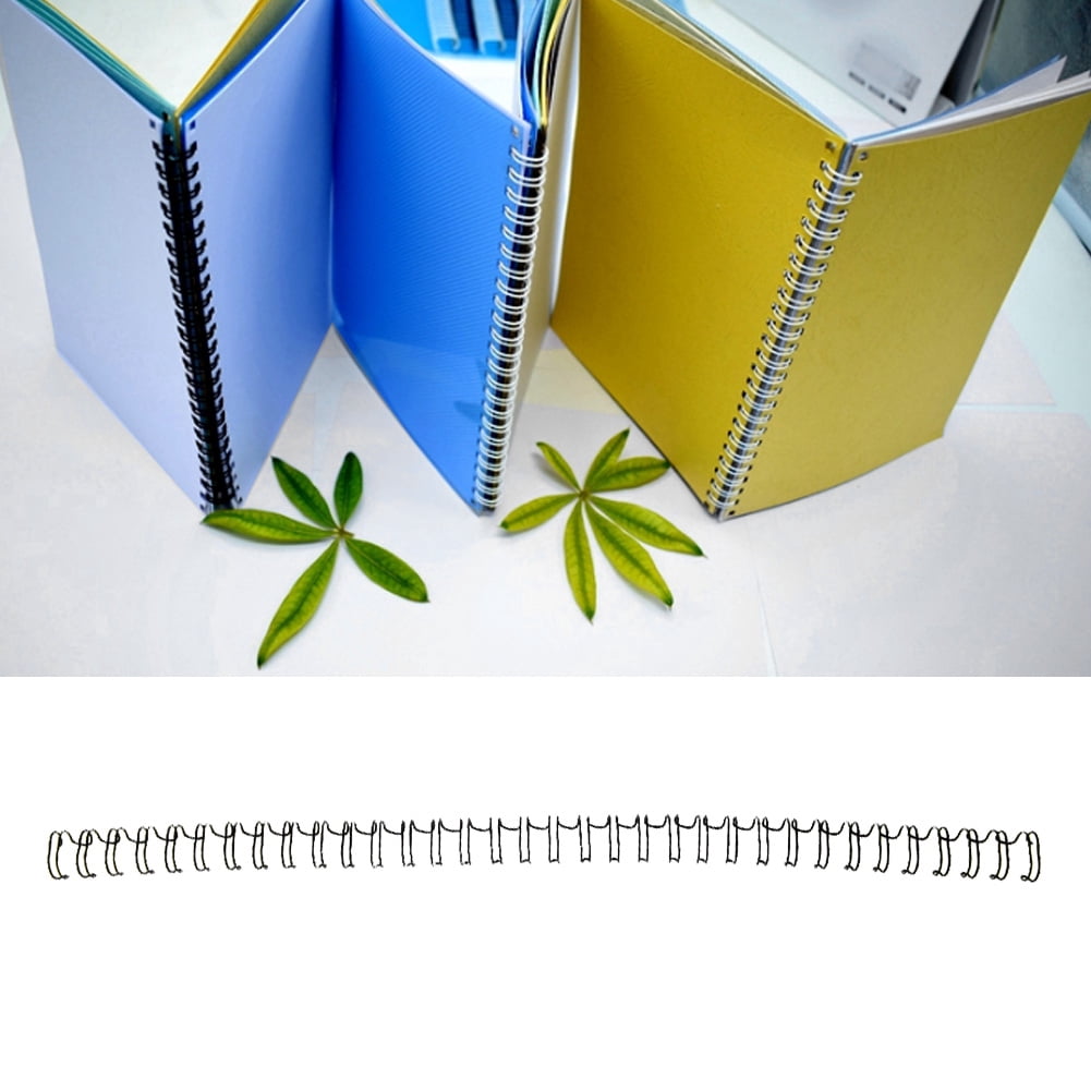 BIMZUC 100PCS 9.5mm / 0.37 inches Black A4 Size 34 Teeth 3:1 Double Loop Wires Binding Wire Calendar Binding Iron Spines