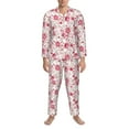 thumbnail image 3 of Naloa Rose Flowers Men’s Pajamas Set - Long Sleeve Button Down Sleep Shirt and Pajama Bottoms Sleepwear Set-Large, 3 of 7