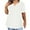 White, variant on Admvng Plus Size Tops for Women Solid Color V-Neck Blouse Casual Loose Summer Short Sleeve S-3XL