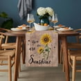 thumbnail image 2 of Wood Sunflowers Table Runner - 70 Inch Long, Kitchen Dining Table Runner Dresser Scarves, Vintage Garden Floral Bees Farmhouse Farmhouse Decor for Coffee Tables Wedding Party Banquet, 2 of 8