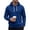 Blue, variant on Mens Waffle Knit Hoodie Long Sleeve Drawstring Pullover Regular Fit Casual Hooded Sweatshirt Beige L