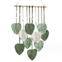 Wall Hanging Boho Decor, Handmade Yarn Woven Art Leaf Tapestry for Nursery Bedroom Living Room