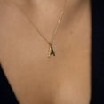 thumbnail image 2 of 0.05 Ct Round Cut Created Moissanite Letter A Initial Necklace 14K Yellow Gold Plated, 2 of 2